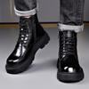 New Designer Genuine Leather Boots for Men Autumn Winter British Wool Motorcycle Boots Man Fashion Casual Platform Shoes Male
