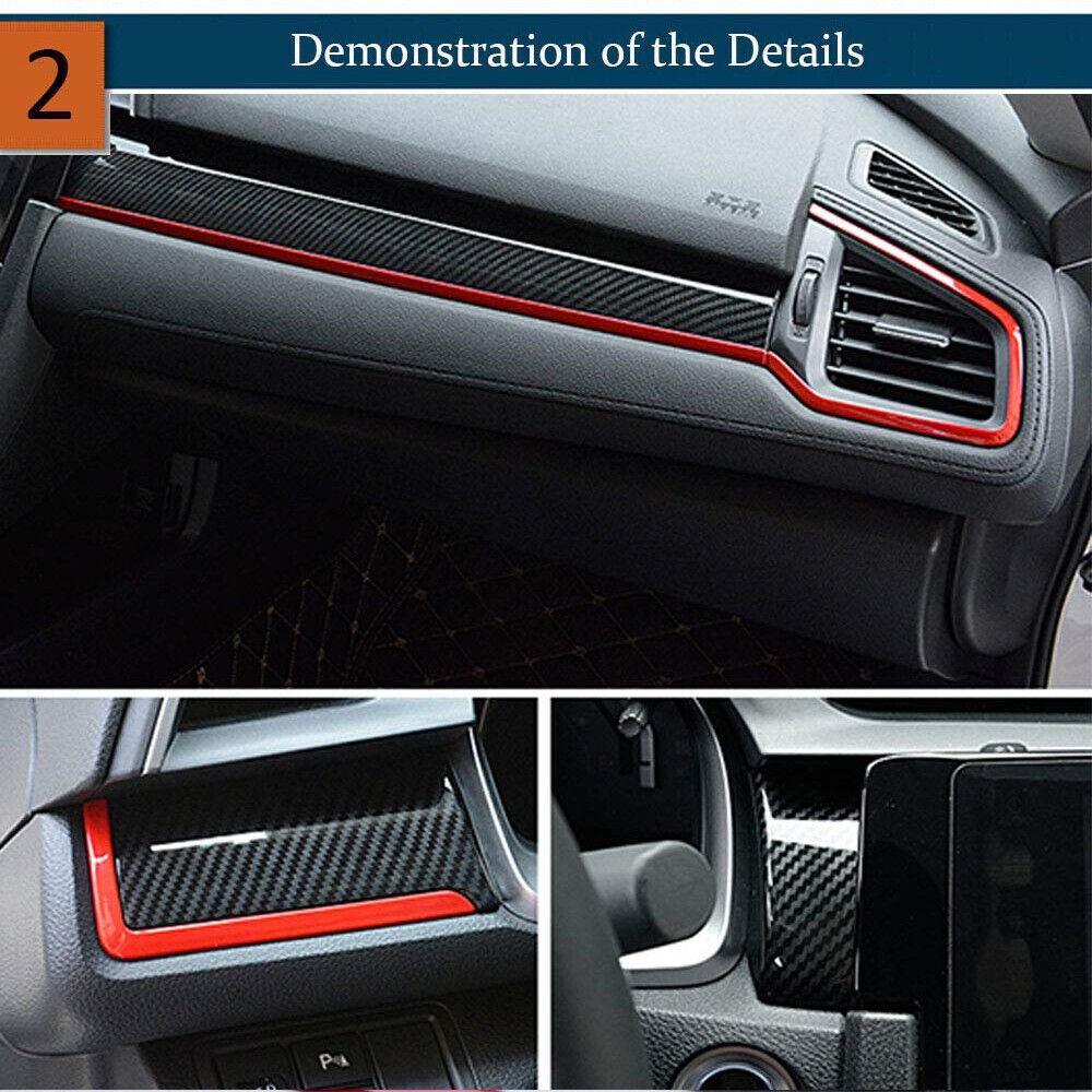 Frame Strip for Honda Civic 16-20 Center Dashboard Console Cover Trim Sticker