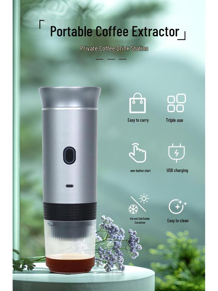 Compact 3-in-1 Espresso Coffee Maker: Capsule, Powder, & Portable Mini Size