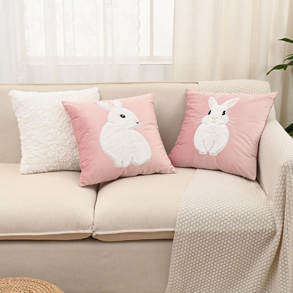 Small Fresh Embroidery.Embroidered Easter Elements. New Pillows For Living Room And Bedroom. Easter Decoration. Easter Pillowcases.17.7*17.7inch.1pc