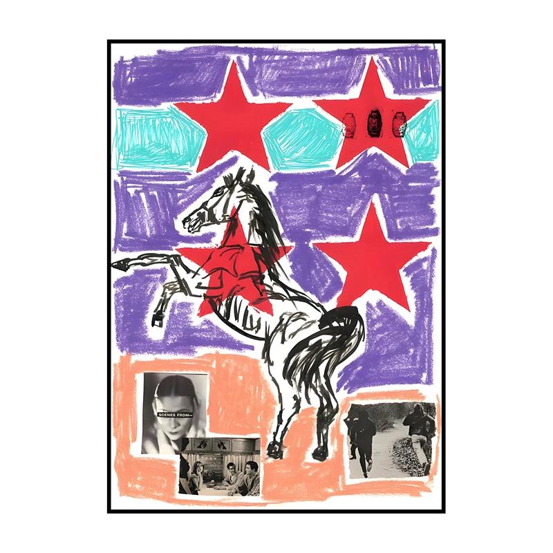Abstract Classic Vintage Western Cowboy Poster Into The Wild Wall Art Print Canvas Painting for Living Room Home Decor Picture