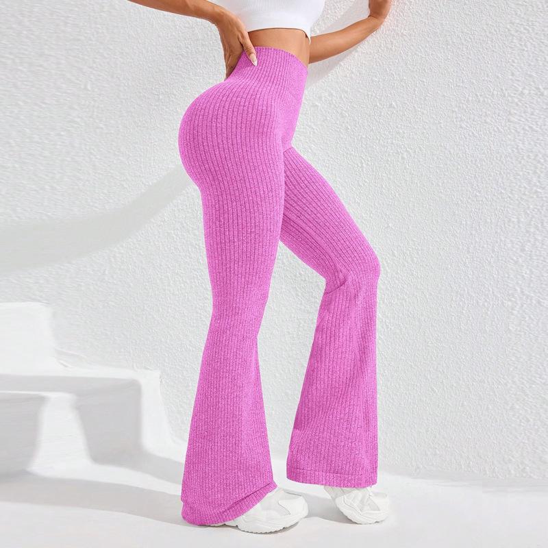 Calças Femininas de Cintura Alta Boca de Sino Esportivas Justas Confortáveis Design Elástico Ideal para Exercício e Uso Diário