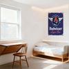 Vintage Metal Tin Sign with Eagle & Star Emblem, 'Budwisser Lager Bee' Retro Beer Advert Decor for Bar Man Cave Home Restaurant