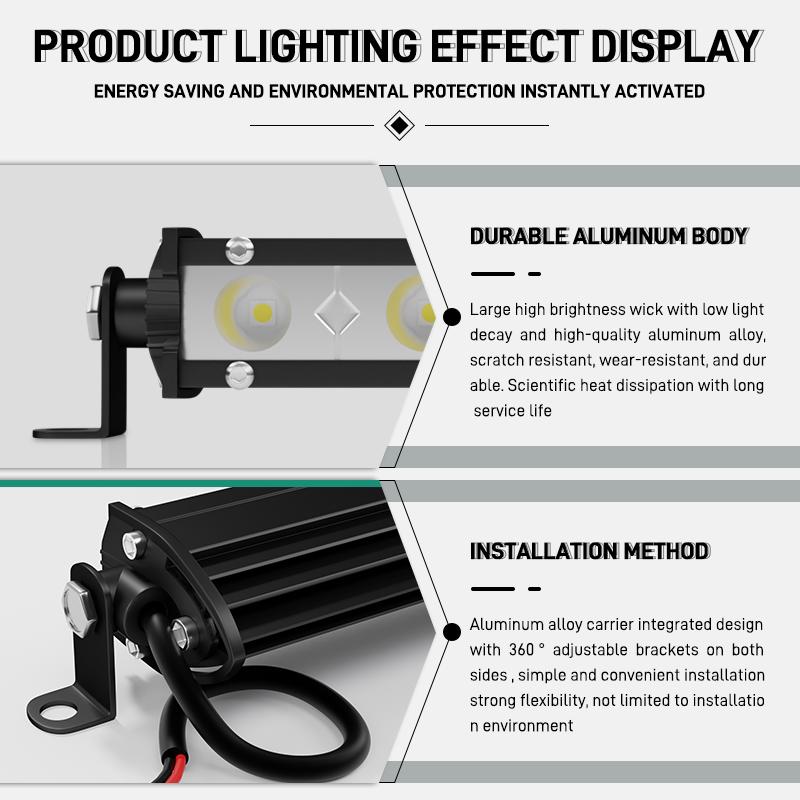 6 LED Work Light Bar Driving Spotlight Running Light Super Bright for Tractor Truck Atv Car Fog Lamp Accessories 12V