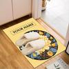 1PC Custom Name Bee Flower Artwork Theme Floor Mat Ideal for Living Room, Game Rooms, Office, Bedroom,Floor Mat Playful Design