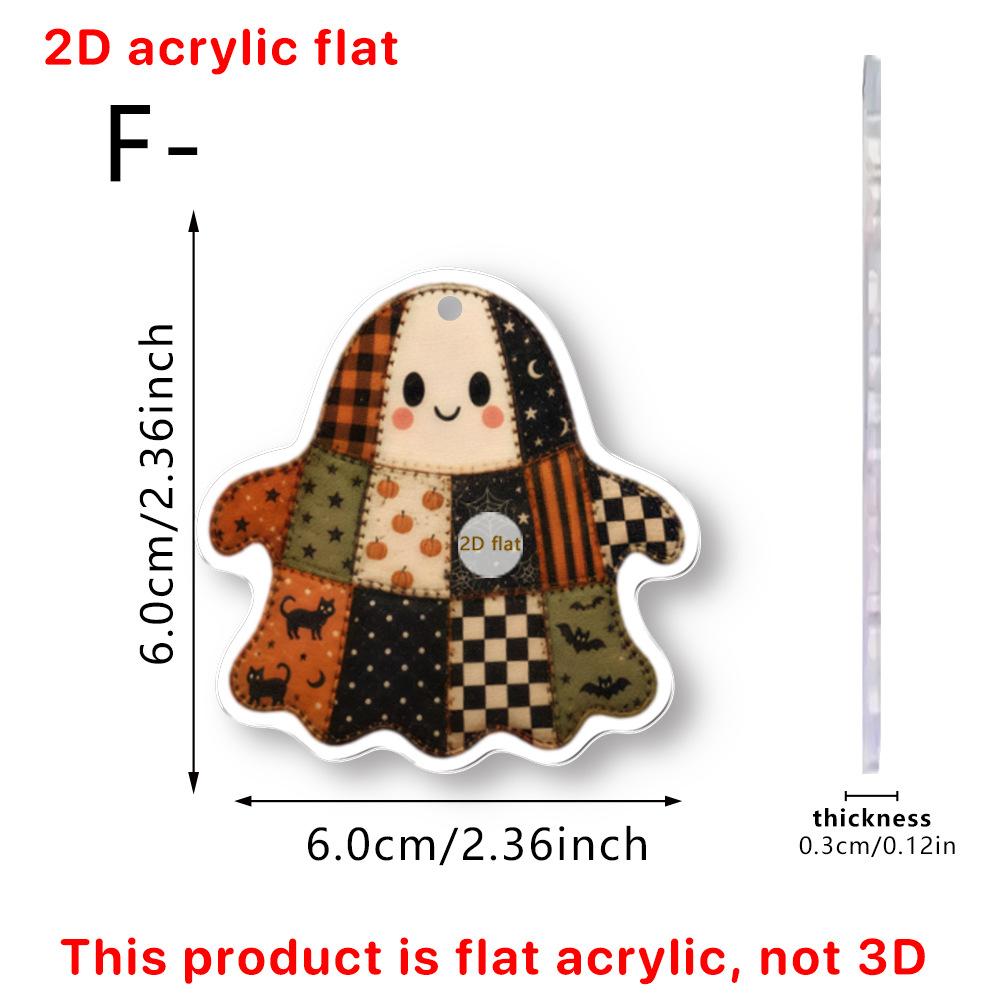 Halloween Cute Ghost Doll-shaped Acrylic Bag Keychain Pendant Decoration for Holiday Decoration Items