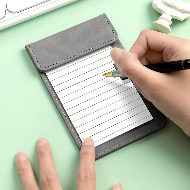 Restaurant Menu Clipboard A6 Writing Pad PU Leather Clipboard Mini Paper Tablet Conference Folder Colorful A6 Bill Clip