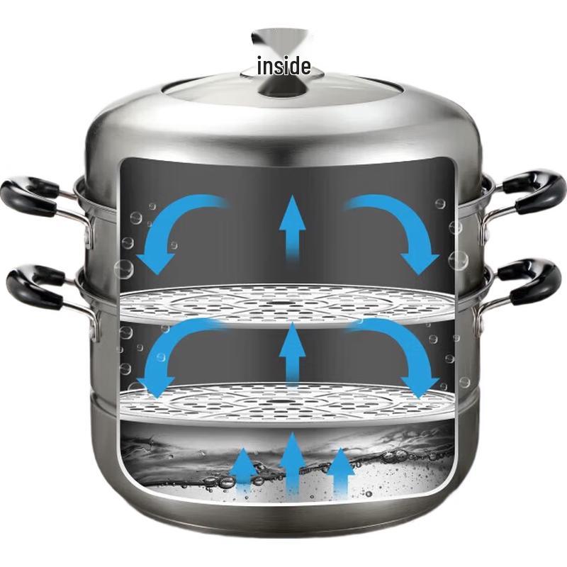 SUPOR 30cm 304 Stainless Steel Double-Layer Steamer Pot