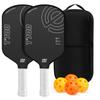 Carbon Fiber Pickleball Paddle T700 Textured 16mm Long Handle Set