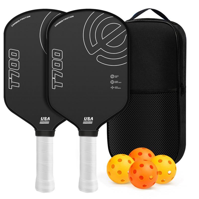 Carbon Fiber Pickleball Paddle T700 Textured 16mm Long Handle Set