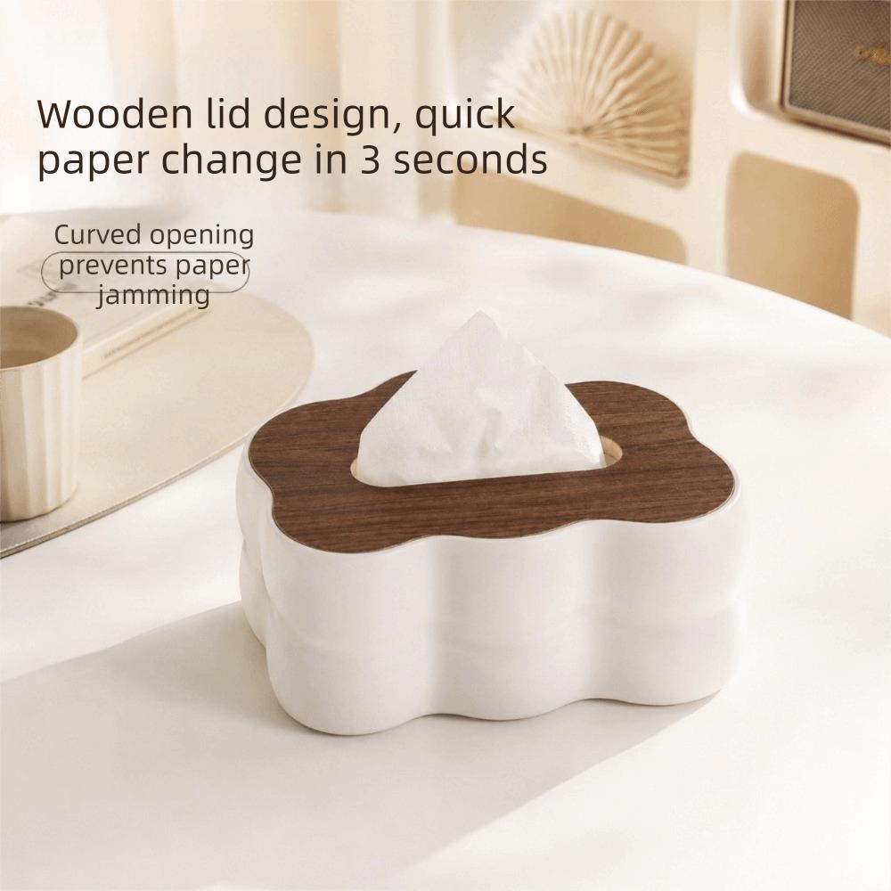 Plastic Cloud Shape Tissue Box Large Capacity Wavy Tissue Dispenser Paper Storage Holder Bedroom