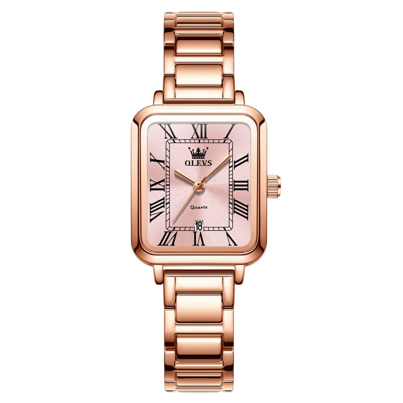OLEVS Women's Quartz Watch, Simple and Elegant, Luminous, Rose Gold Pink