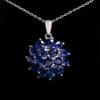 Super Luxury Multi-gems Design September Birthstone Natural Diffused Sapphire Necklace Silver Jewelry Women Banquets & Weddings