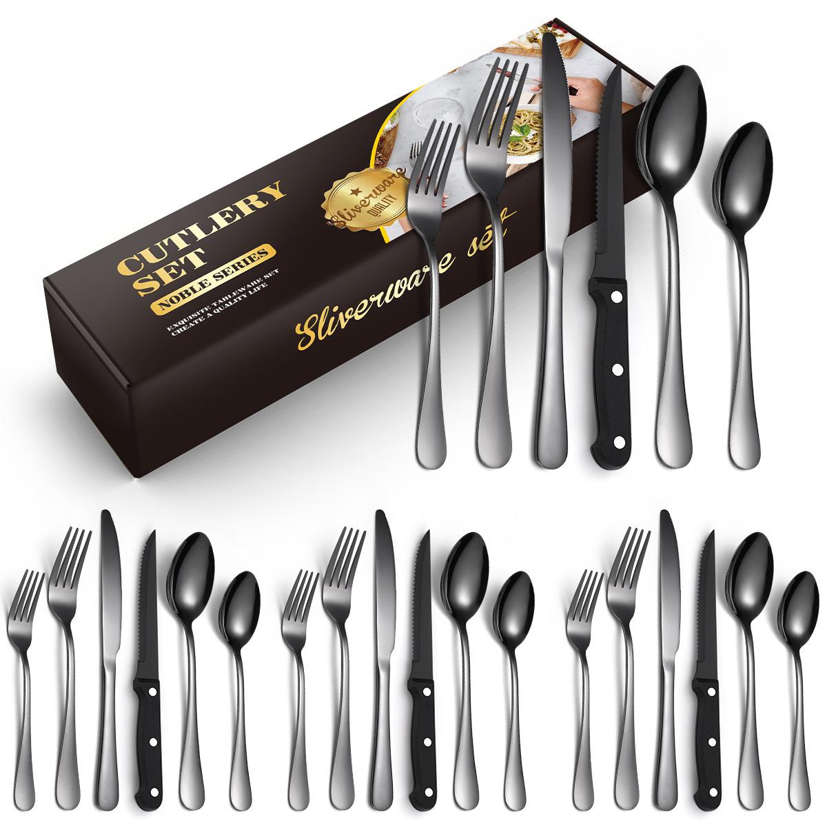 

1010 Ложка для стейка из нержавеющей стали 72/48/24 предмета Набор столовых приборов для дома