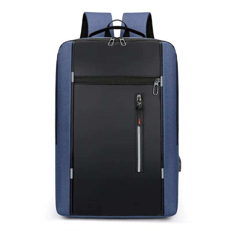 Waterproof Oxford Laptop Backpack for Men 15.6 Inch with USB Charging Business School Bag