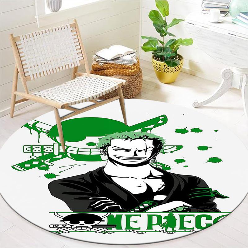 Roronoa Zoro Round Area Rug Carpet Rug For Living Room Bedroom Sofa Playroom Decor Nonslip Floor Mat