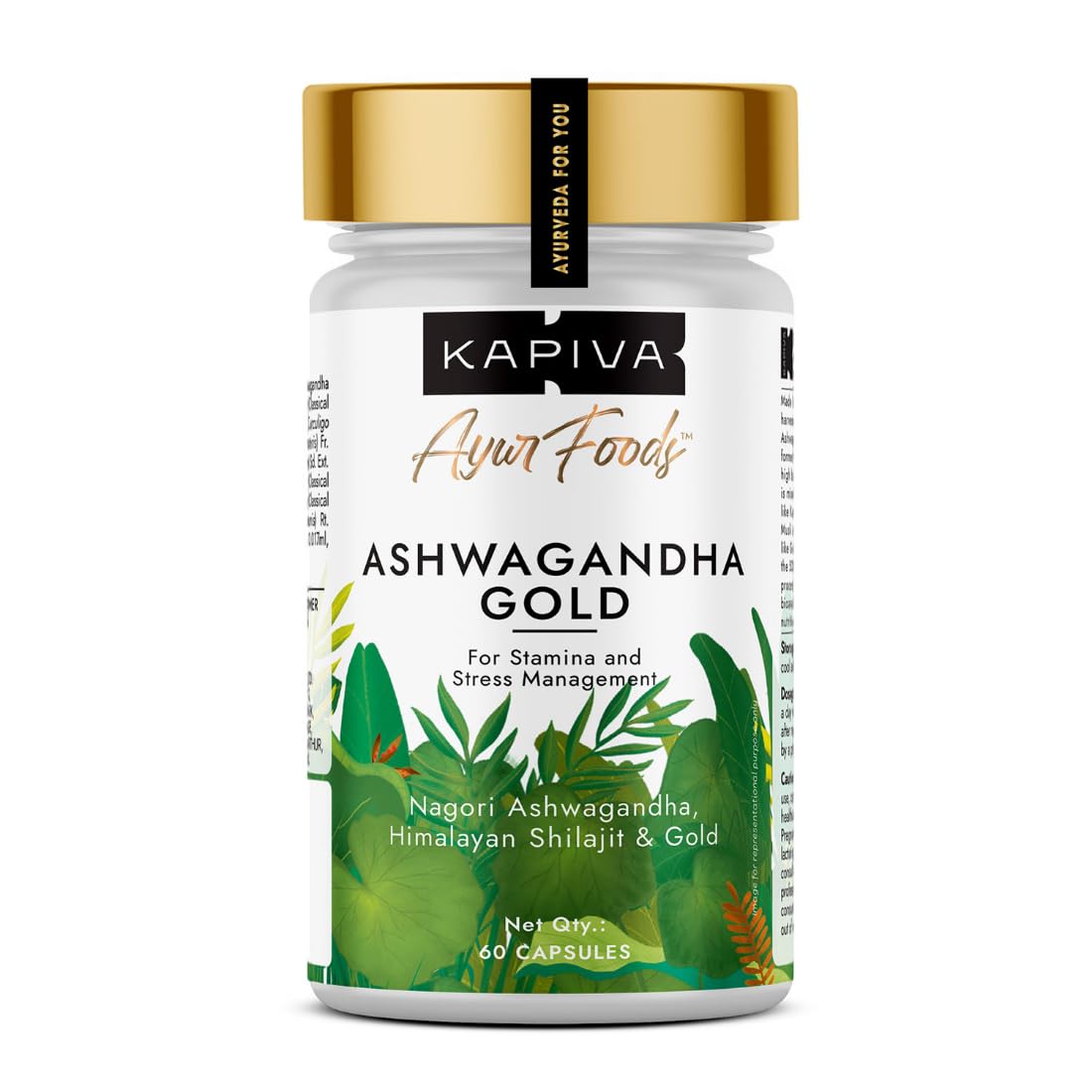 

Kapiva Ashwagandha Gold Capsules 60 Capsules Pack of 1 for Energy, Stamina, Stress Relief, Men & Women