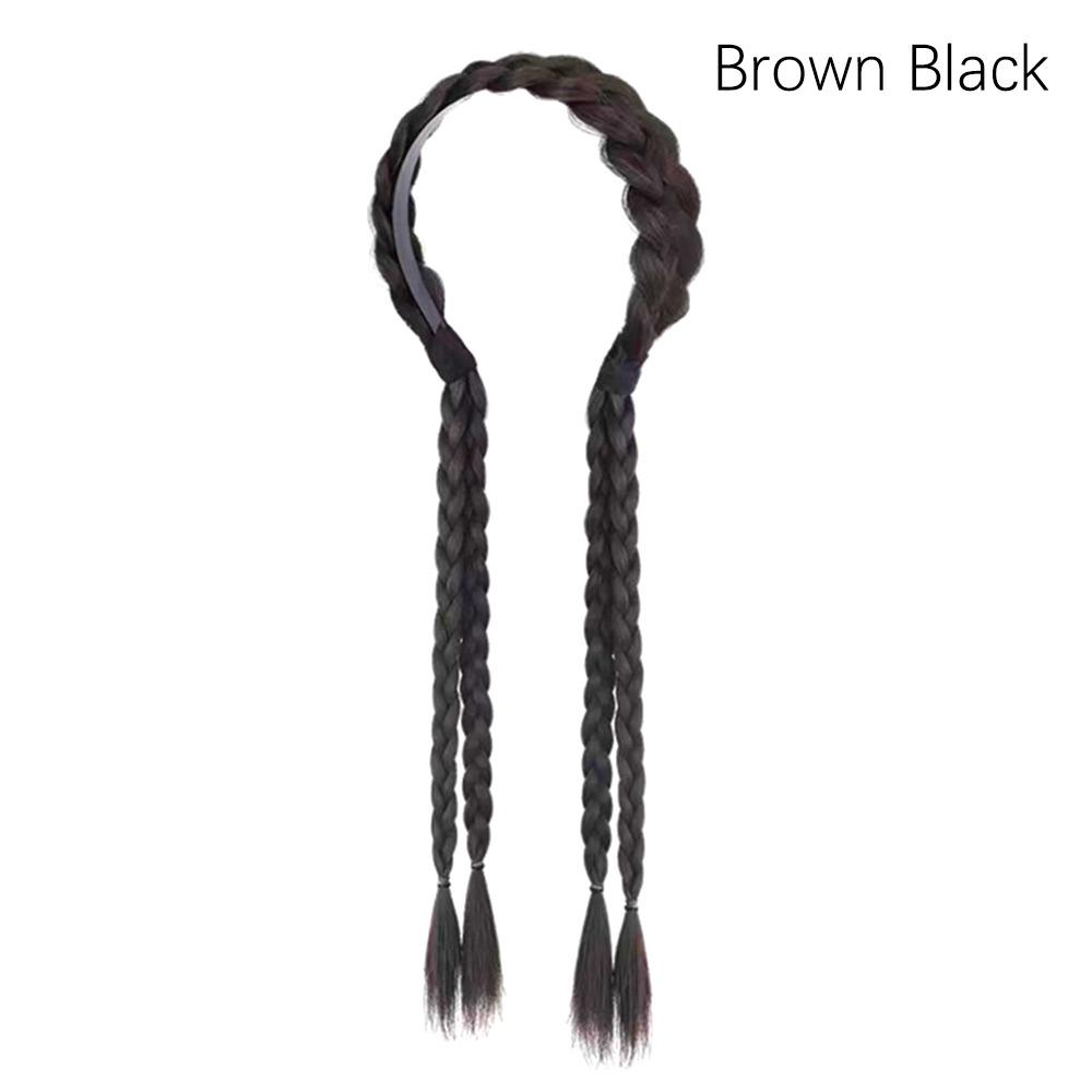 1Pcs Durable Ponytail Wig Headband Synthetic 45cm Hair Wig Piece Long Braid Women Headdress Party Styling Accessories