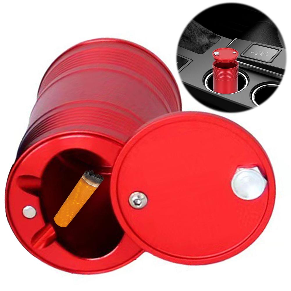 Car Ashtray with Lid Metal Auto Ashtray Smell Proof Cigarette Ashtray Stainless Steel Cigarette Ash Holder Car Interior Accessor