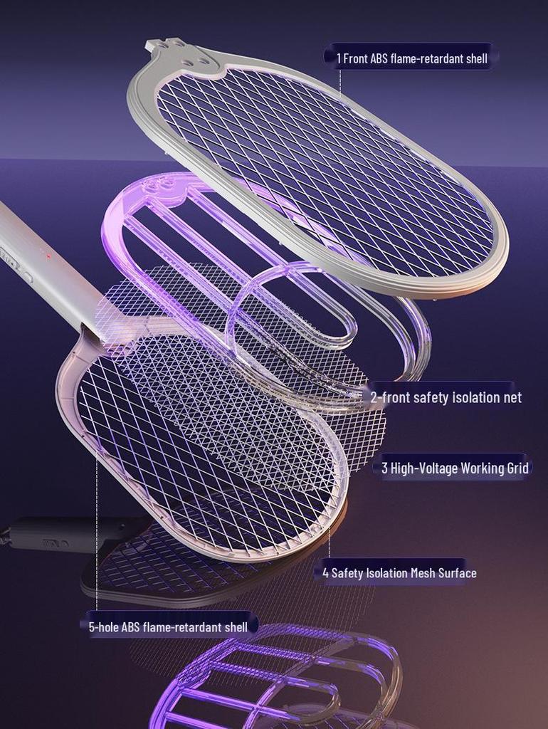 USB Rechargeable 3-in-1 Electric Mosquito Swatter: Portable, Handheld, Wall-Mount for Home & Outdoors.