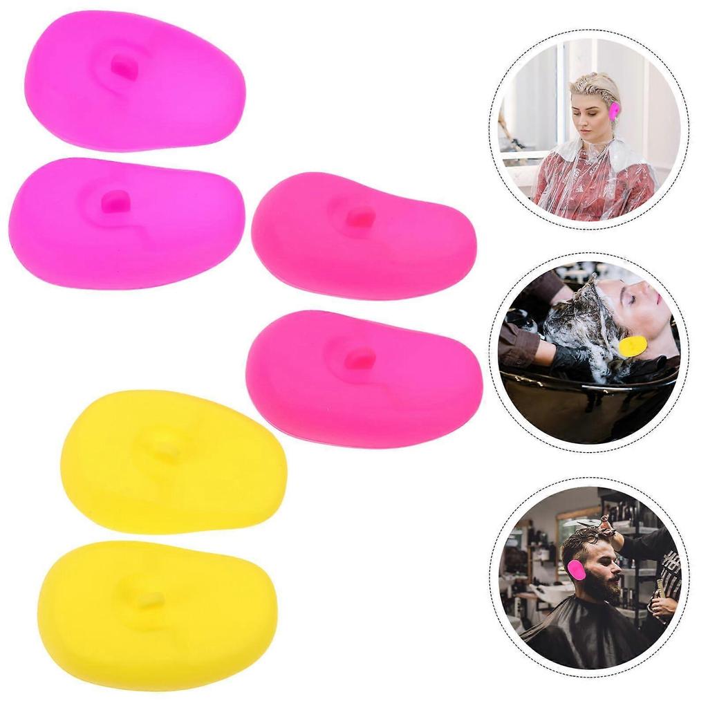 3 Pairs Silicone Ear Protectors for Hair Dye, Soft Reusable Salon Ear Covers for Hair Coloring