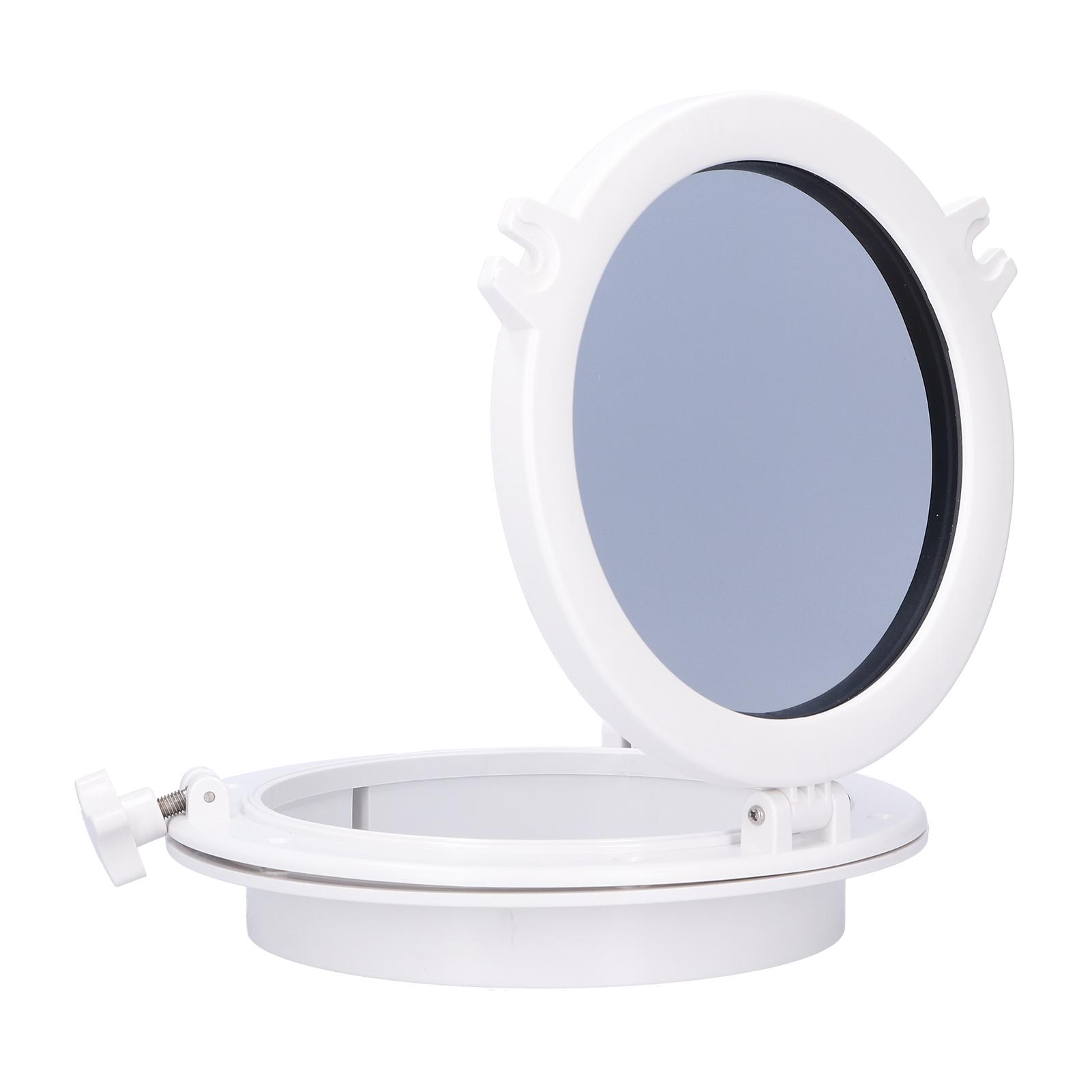 

10in Round Portlight Porthole Tempered Glass Opening Window for Marine Boat Yacht RV White