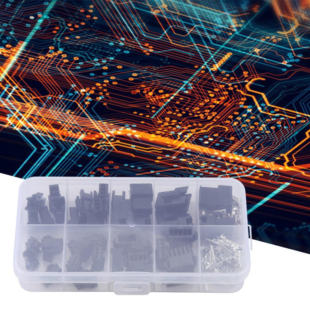 200PCS SM Plug Connector 2345PIN Male Female Wire Jumper Pin Header Connector Housing Kit