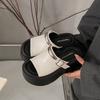 Small Thick-bottomed Cool Slippers for Women's Outer Wear 2025 Summer New High-end Metal Buckle Light Bottom High-heeled Sandals for Women