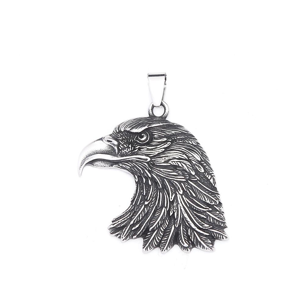 

Gothic Vintage Eagle Head Pendant Necklaces For Men Women 316L Stainless Steel Fashion Punk Flag Statue of Liberty Jewelry Gifts
