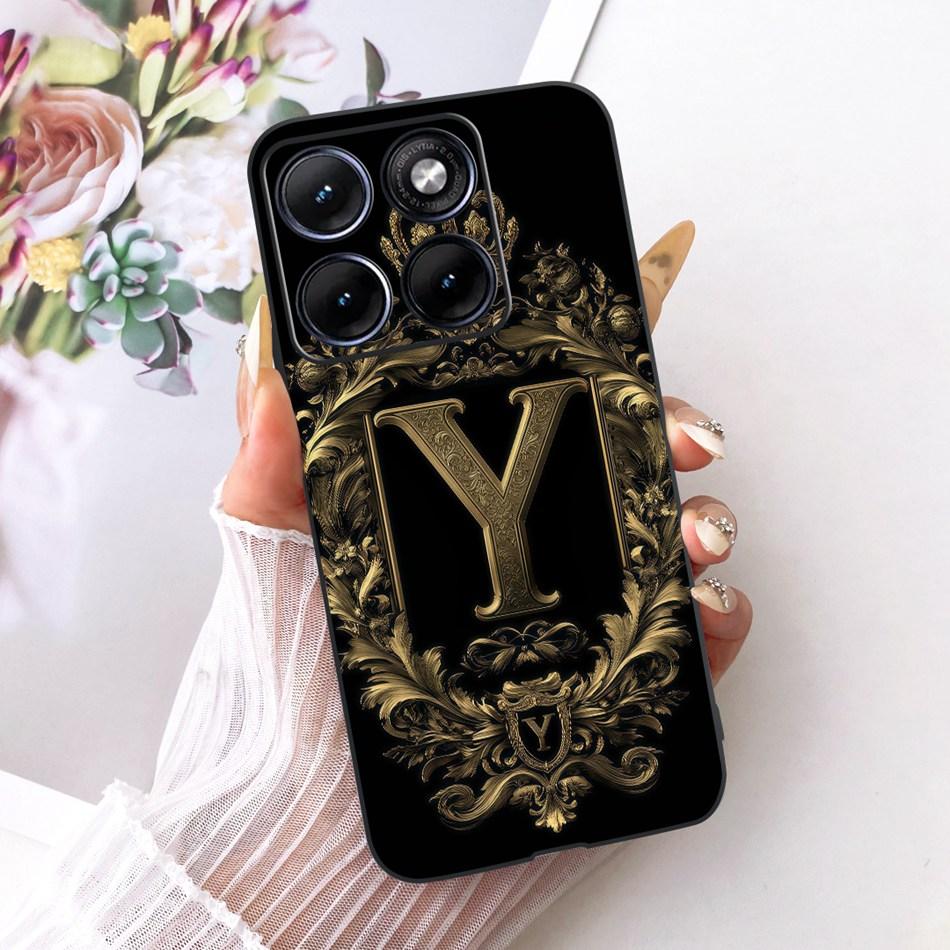 For Motorola Edge 70 Fusion Royal Crown Initial Letter Phone Case For Motorola Edge70 Fusion 5G XT2605 Black Silicon Soft Bumper