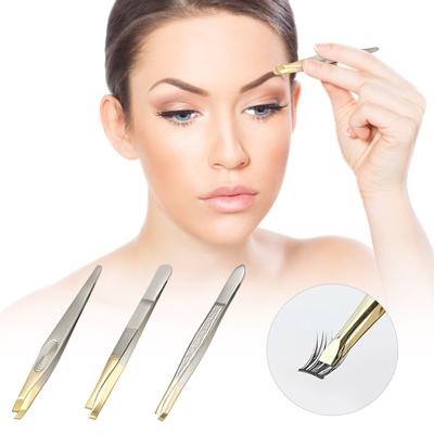 Pinzette per sopracciglia in acciaio inossidabile, pinzette per extension ciglia, pinzette per la rimozione dei peli del viso, per la cura del viso, sopracciglia e barba
