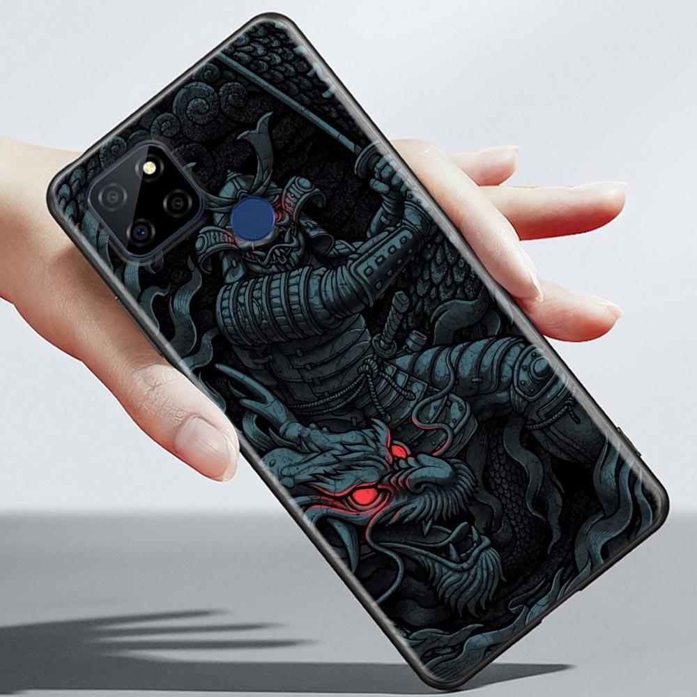 Red Sun Japanese Samurai Demon Art Anime Case For Realme C21Y C21 C25 C20 C15 C12 C11 C1 GT Master Neo Neo2 5G Funda Capa  Cases