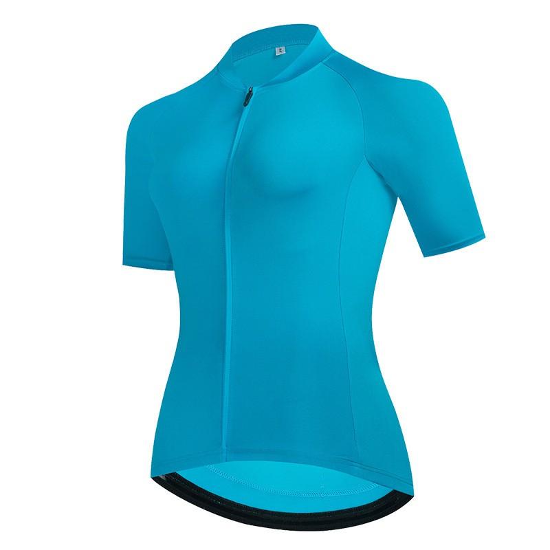 Womens Lightweight Breathable Cycling Jersey Short Sleeve Solid Color Road Bike Apparel
