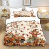 3pcs Autumn Harvest Festival Pumpkin Coreless Quilt Set Multi Size Bedroom Dormitory Holiday Bedding Decoration Machine Washable