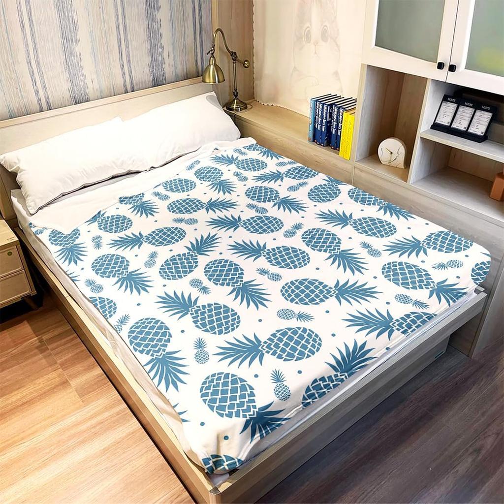 Pineapple Blanket 60x80 Inches Soft and Cozy Tropical Fruit Pattern Throw Great Gifts for Kids Boys and Girls
