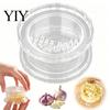 Pickling Ingredient Chopper Garlic Mincer Tool, Multi-Purpose Manual Rotating Press, Bite-Teeth Crushing Ginger Crusher Structure Masher, Transparent