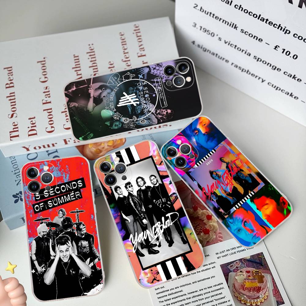 Seconds-of-Summers-5SOS Transparent Case For IPhone 11 12 13 14 15 16 17 Air Pro Max Plus Mini Shockproof Cover