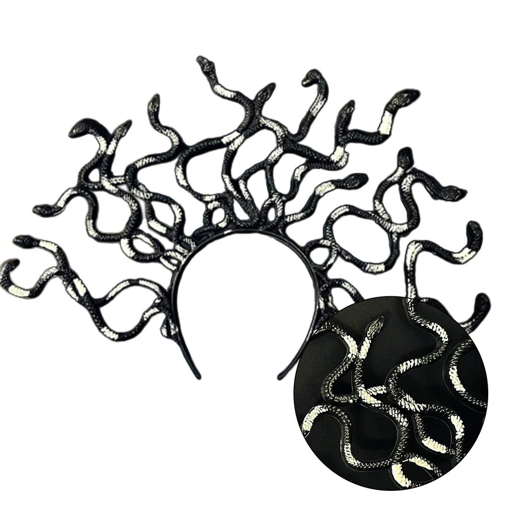 Headband Wearable Snake Hairband Cosplay Costume Novelty Medusa Snake Hairband for Adult Masquerade Headwear