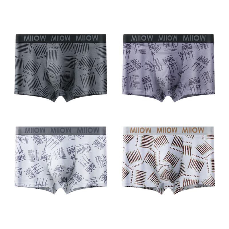 MiiOW Men's Pure Cotton Boxer Briefs