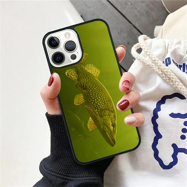 Pike Fishing Bait Spinner Coque Shell For iPhone 17 Air 15 16 14 13 12 Pro Max 11 Pro Max Plus Phone Case Cover