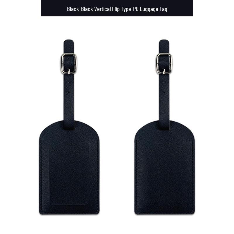 Customizable Soft PU Leather Luggage Tag with Logo and Travel Info Slot
