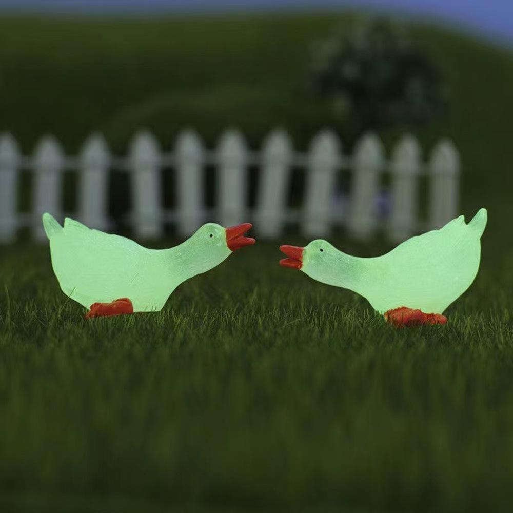 18/12/6/1PCS Luminous Goose Figurine Miniatures Home Decor Glow In the Dark Animal Figurine DIY Fariy Garden Accessories Garden Desk Decoration