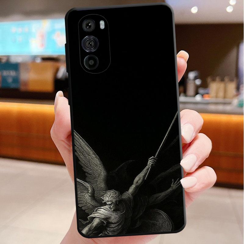 Phone Case For Motorola Edge 60 50 40 Pro 60 50 40 30 Ultra Neo Fusion Moto G Stylus G Black Angel Death demon
