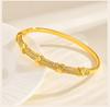 Luxury Zirconia Bangle, Gold Plated CZ Statement Wrist Bracelets for Women, Valentine's Day Wedding Birthday