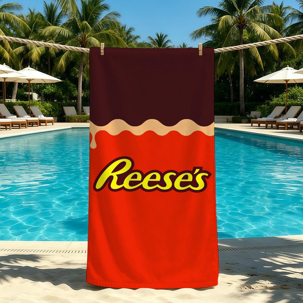 E-Reeses-ES Logo Chocolate Towel For Outdoor Camping Beach Towel Super Absorbent Quick-Drying Summer Towel
