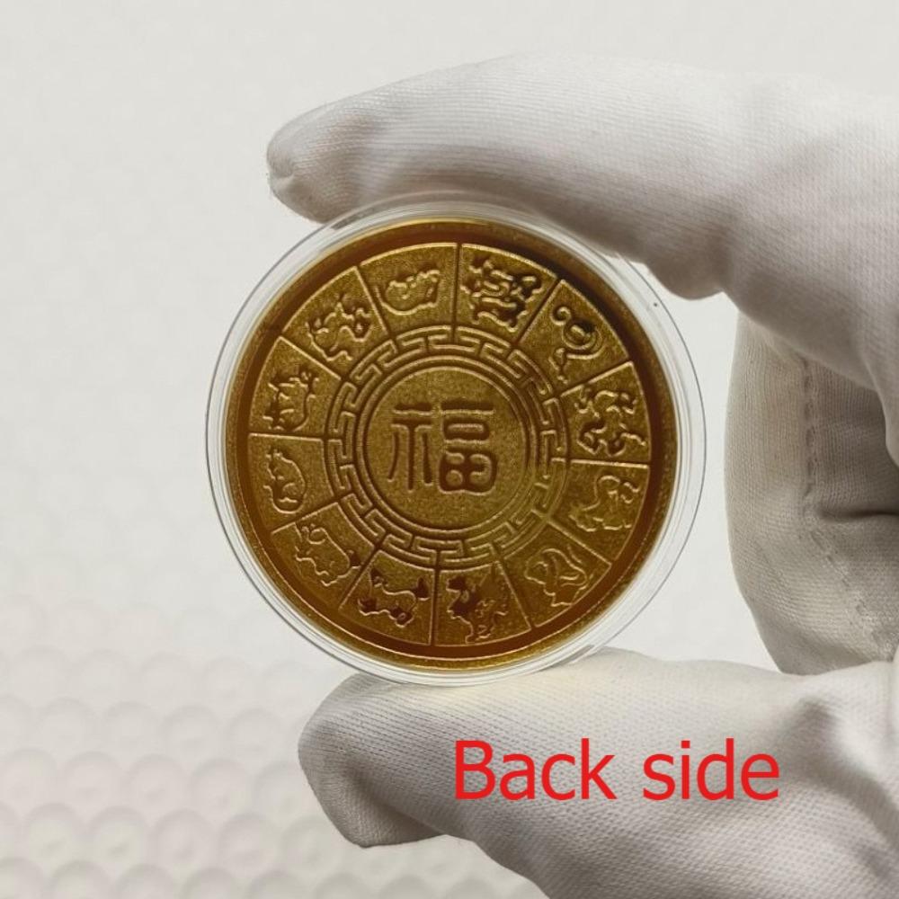 Tolv stjärntecken, Färgglada minnesmedaljer, Guld- och silverpläterade, Tolv stjärnteckensmynt, Metallhantverk, Små presenter