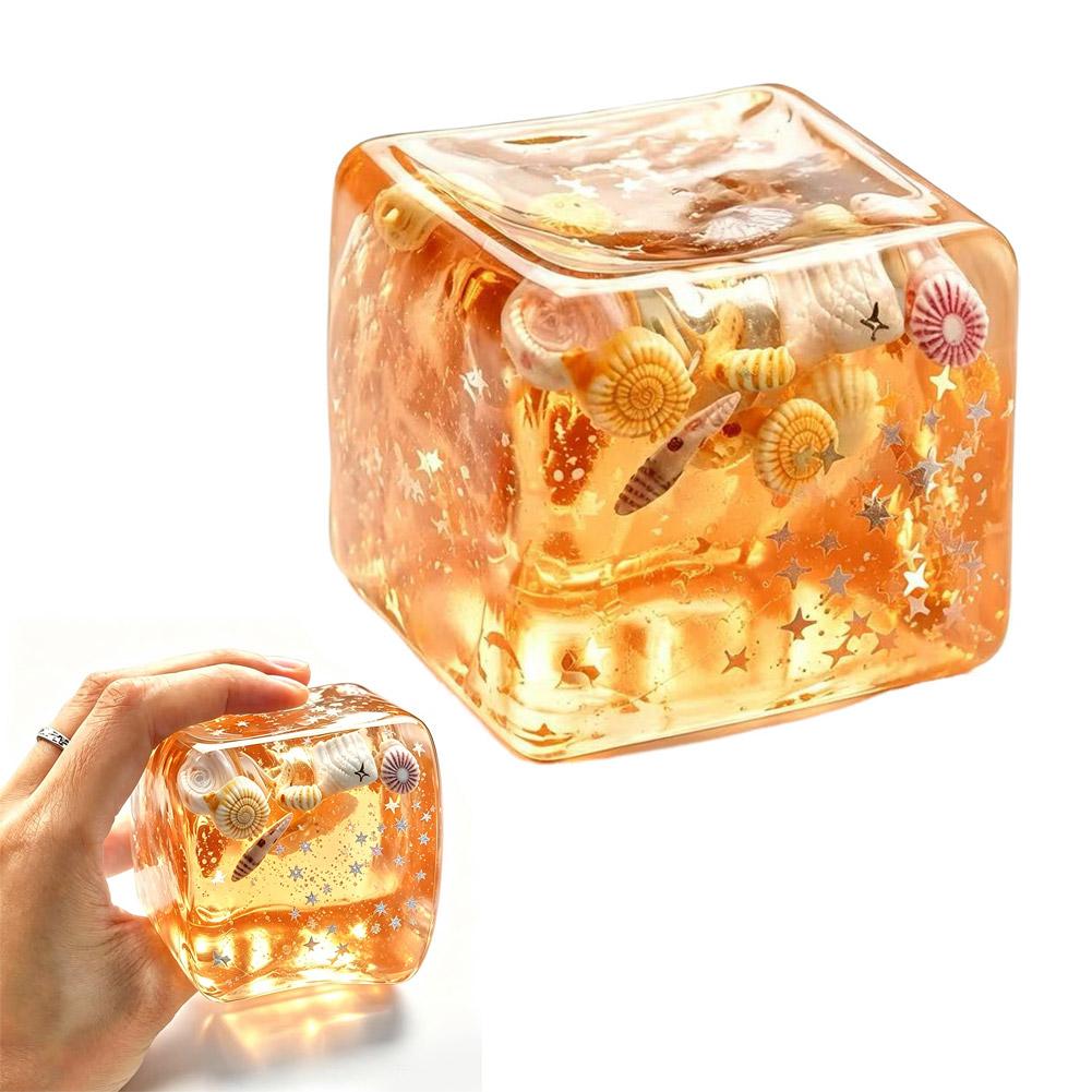 Ledové kostky Squishy, Pružné ledové kostky Stresové míčky Měkké pomalu se vracející Squishy Hračka na odbourání stresu Senzorická hračka Mořské mušle Fidget Hračka