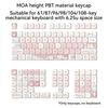MOA Height Off-white Light Pink Strawberry Kitty Sublimation Keycaps 75 98 Complete Set of Mechanical Keyboard Keycaps