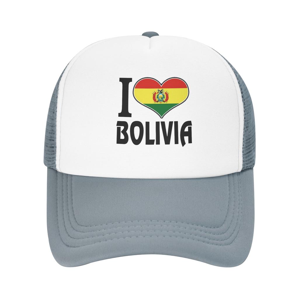 Y2K I Love Bolivia Flag Travel Mesh Baseball Caps For Mens High-end Male Beach Sun Hat Snapback Cap
