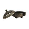 1Pcs Alloy Lotus Incense Censer with Hollowed Out Patterns Three Legged Stove  House Furnishings